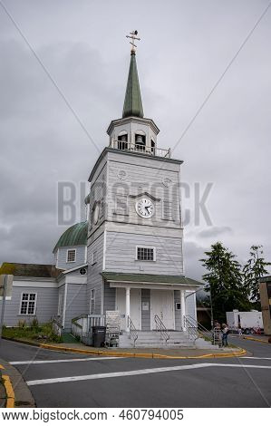Sitka, Alaska - July 26, 2022 - Detail  Of Sitka's Historic St. Michael's Orthodox Church Which Date