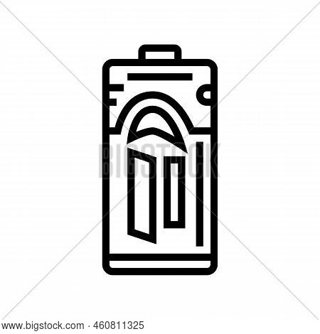 C Battery Power Energy Line Icon Vector. C Battery Power Energy Sign. Isolated Contour Symbol Black 