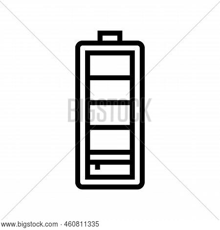 Low Battery Power Energy Line Icon Vector. Low Battery Power Energy Sign. Isolated Contour Symbol Bl