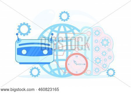 Advanced, Futuristic Artificial Intelligence. Deep Learning Algorithm. Technological Singularity, Te