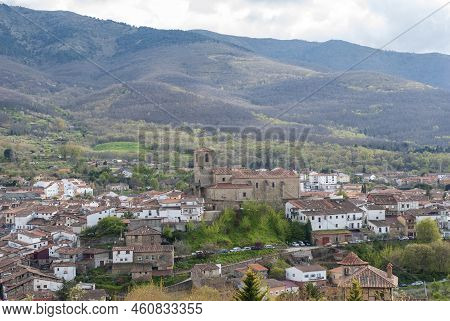 Panoramic View Of Hervas Extremadura Spain Mount Of Chestnut Trees And Houses Of Jewish Quarter