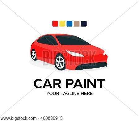Automotive Car Paint Logo Design. Auto Car Painting Vector Design And Illustration.