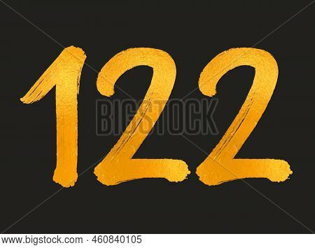 122 Number Logo Vector Illustration, 122 Years Anniversary Celebration Vector Template,  122th Birth