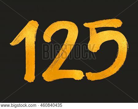 125 Number Logo Vector Illustration, 125 Years Anniversary Celebration Vector Template,  125th Birth