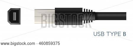 Usb Type B Connector Used For Printer Or Scanner
