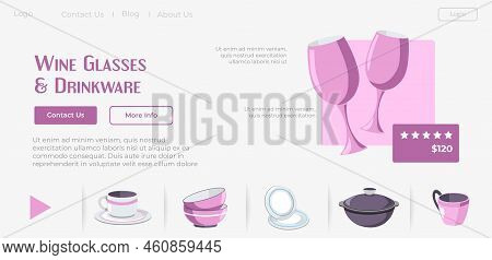 Wine Glass And Drinkware, Website Page Design