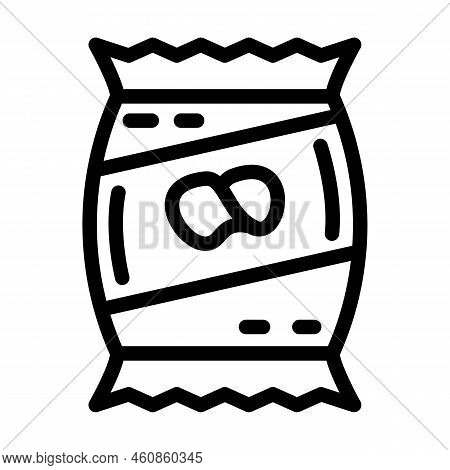 Chips Crunchy Potatoes Line Icon Vector. Chips Crunchy Potatoes Sign. Isolated Contour Symbol Black 