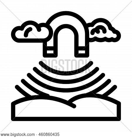 Geomagnetic Storm Line Icon Vector. Geomagnetic Storm Sign. Isolated Contour Symbol Black Illustrati
