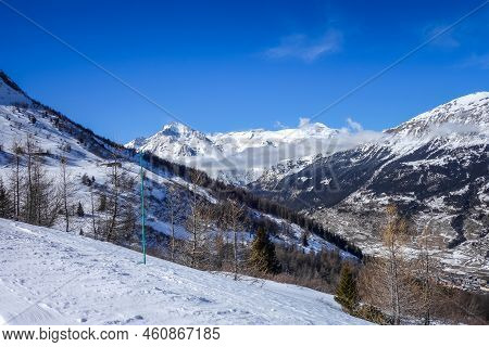 Ski Slopes Of Val Cenis In The Vanoise Park, France