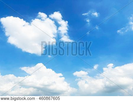Beautiful Nature With White Cloud On Blue Sky Background