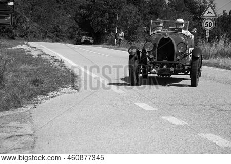 Bugatti T40 1929 On An Old Racing Car In Rally Mille Miglia 2022 The Famous Italian Historical Race