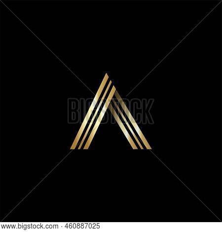 Gold A Logo Luxury Letter A Logo Brand