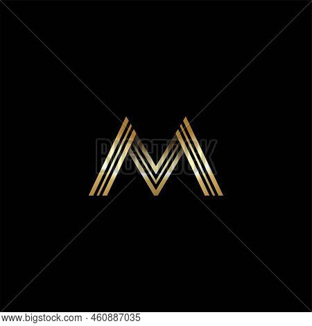 Gold M Logo Luxury Letter M Logo Design