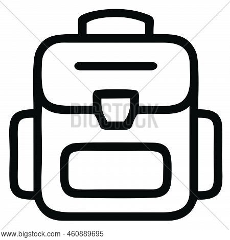 Backpack Icon Isolated On White Background From Clothes And Outfit Collection. Backpack Icon Thin Li