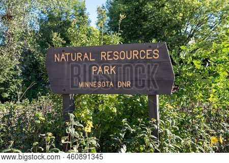 St. Paul, Minnesota - September 3, 2022: Sign For The Natural Resources Park, Sponsored By The Minne