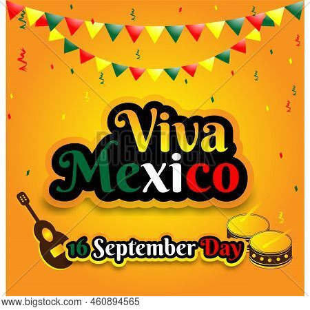 Poster Design Mexican Independence Day 16 September Hanging Flag Ornament