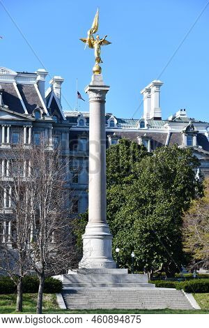 Washington, Dc - Apr 3: First Division Monument At The Eisenhower Executive Office Building (eeob) I