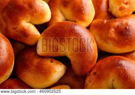 Traditional Latvian Baked Bacon Pies, Buns Or Pastries