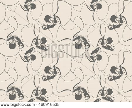Floral Seamless Pattern Design For Fabric Or Wallpaper Print. Flower Vector Textile Decoration. Natu