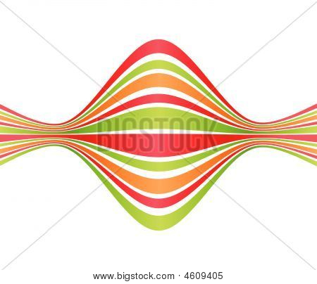 Abstract Background With The Green And Red Bent Lines. Vector Illustration