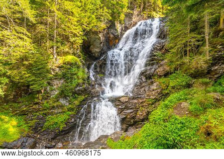 Riesach Waterfall In Untertal Valley, Rohrmoos-untertal In Schladminger Alps, Austria
