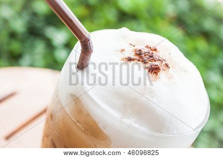 Lähikuva Maitovaahtoa mikro Frappucino