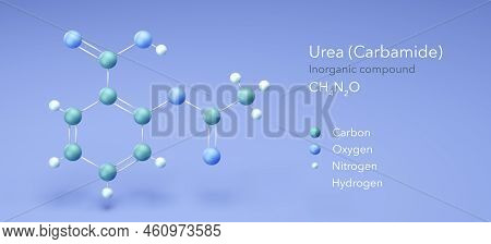 Urea, Carbamide, Inorganic Compound, Molecular Structures, 3d Model, Structural Chemical Formula And