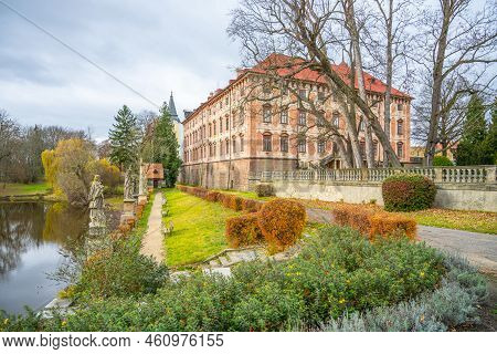 Libochovice Chateau - Baroque Historical Building With Beautiful Park Located In Central Bohemian Up