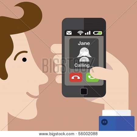 Man answering a phone call