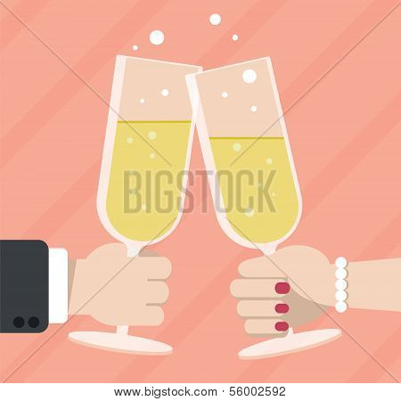 Married couple toasting