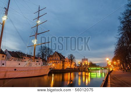 Dane river in Klaipeda, Lithuania