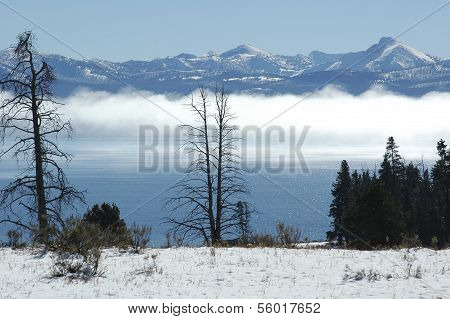 Snowy Yellowstone Lake