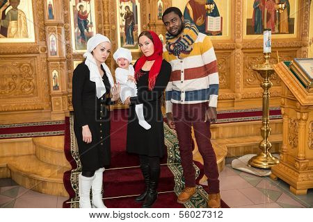 Almaty, Kazakhstan - December 17: Christening Ceremony On December 17, 2013 In Almaty, Kazakhstan. F