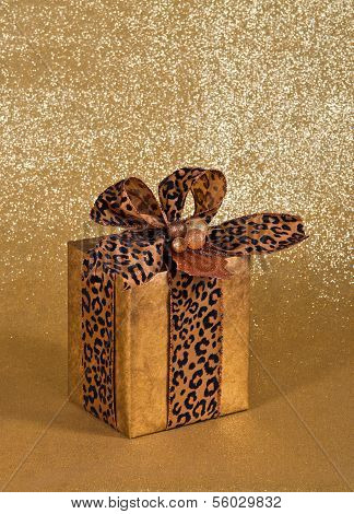 Festive gift wrapped present