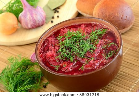 Red Borscht With Dill