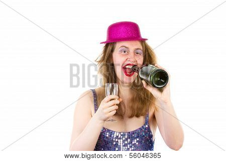Beautiful Partygirl Drinking Too Much Alcohol