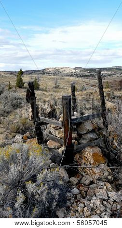 Fence corner in Eastern Oregon