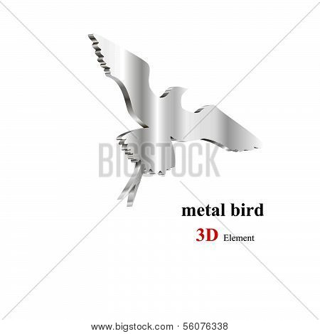 metalic bird icon for company name