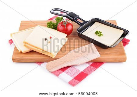raclette cheese and tray