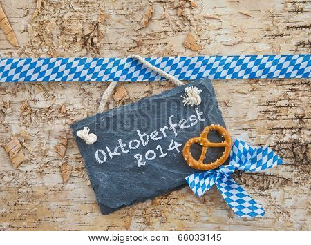 Rustic Background With White And Blue Ribbon