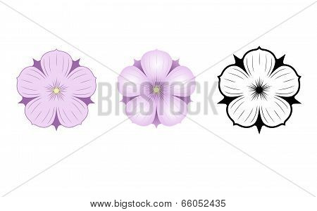 Five-pointed pink flower for logo