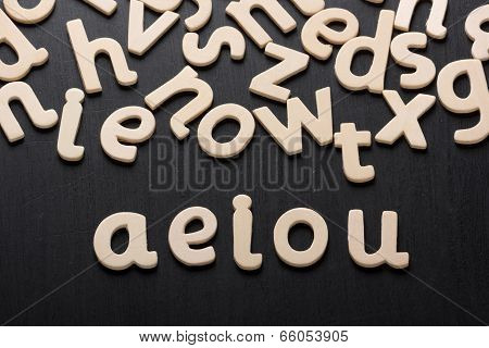 AEIOU Wooden Letters