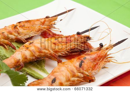 Salsa Spicy Whole Grilled Shrimps