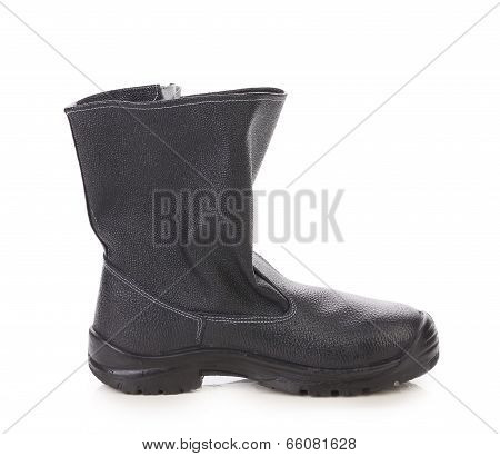 Black kersey boot close up.