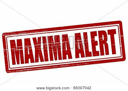 Stamp with text maxima allert inside vector illustration