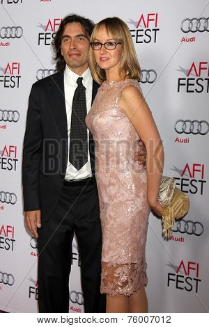 LOS ANGELES - NOV 12:  Carlo Ponti, Andrea Meszaros Ponti at the A Special Tribute to Sophia Loren at AFI Film Festival at the Dolby Theater on November 12, 2014 in Los Angeles, CA