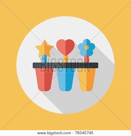 Kitchenware Ice Maker Flat Icon With Long Shadow,eps10