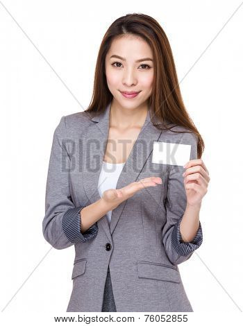 Businesswoman show with namecard