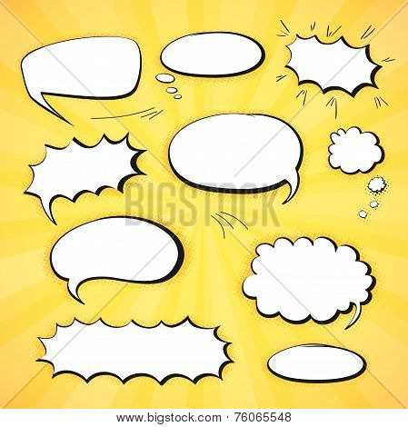 Set comics bubbles