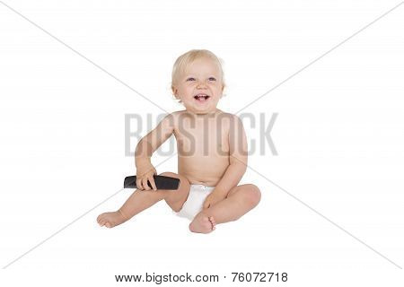 Young boy with black comb